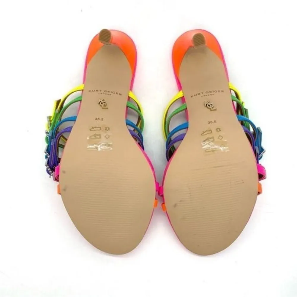 Kurt Geiger Pierra Mule Rainbow Heel Sandals Size 5.5 - Image 6