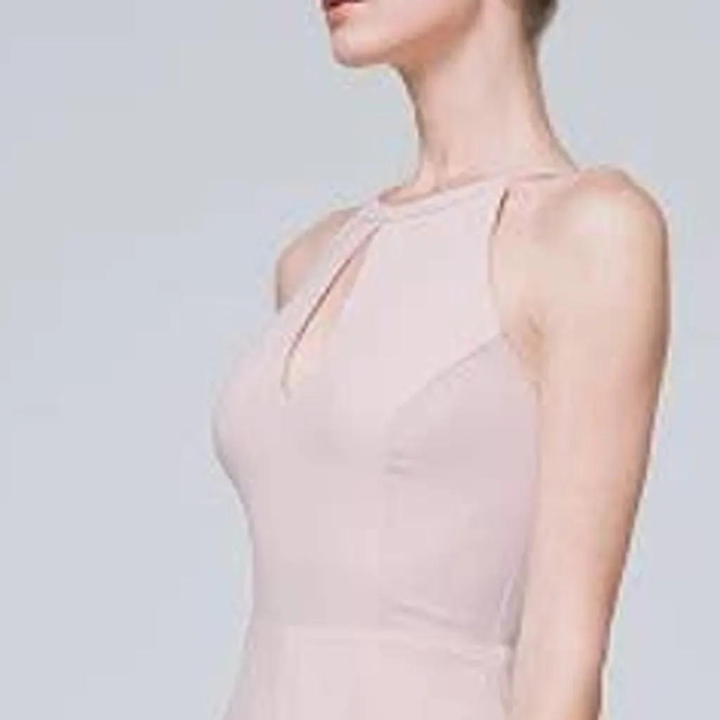 WHBM S/L  Keyhole Jumpsuit w/ Overlay in Cottage Rose  sz 00 NWT - Image 4