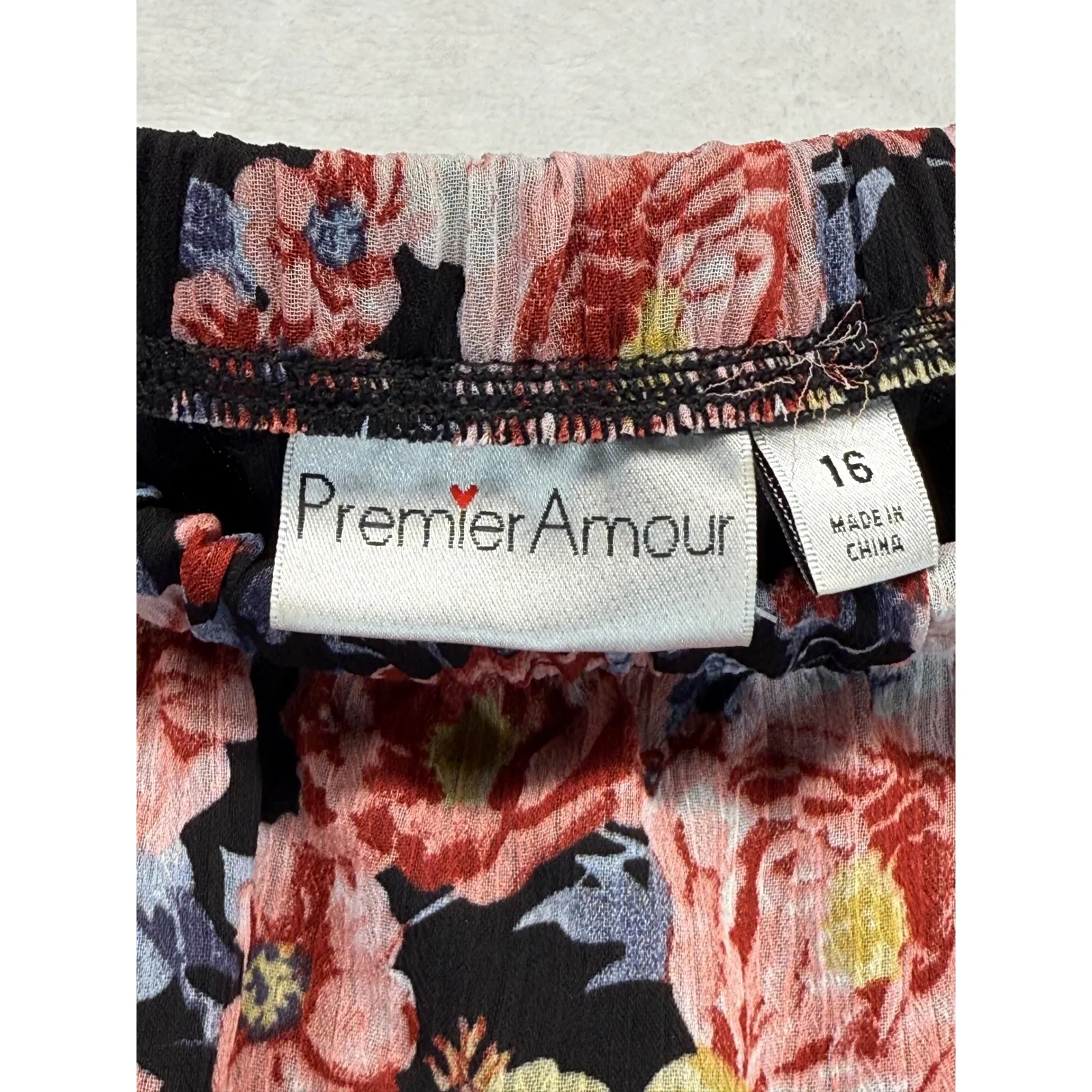 Premier Amour Maxi Dress Floral Print Sheer Overlay Bohemian‎ Size 16 Black - Image 6