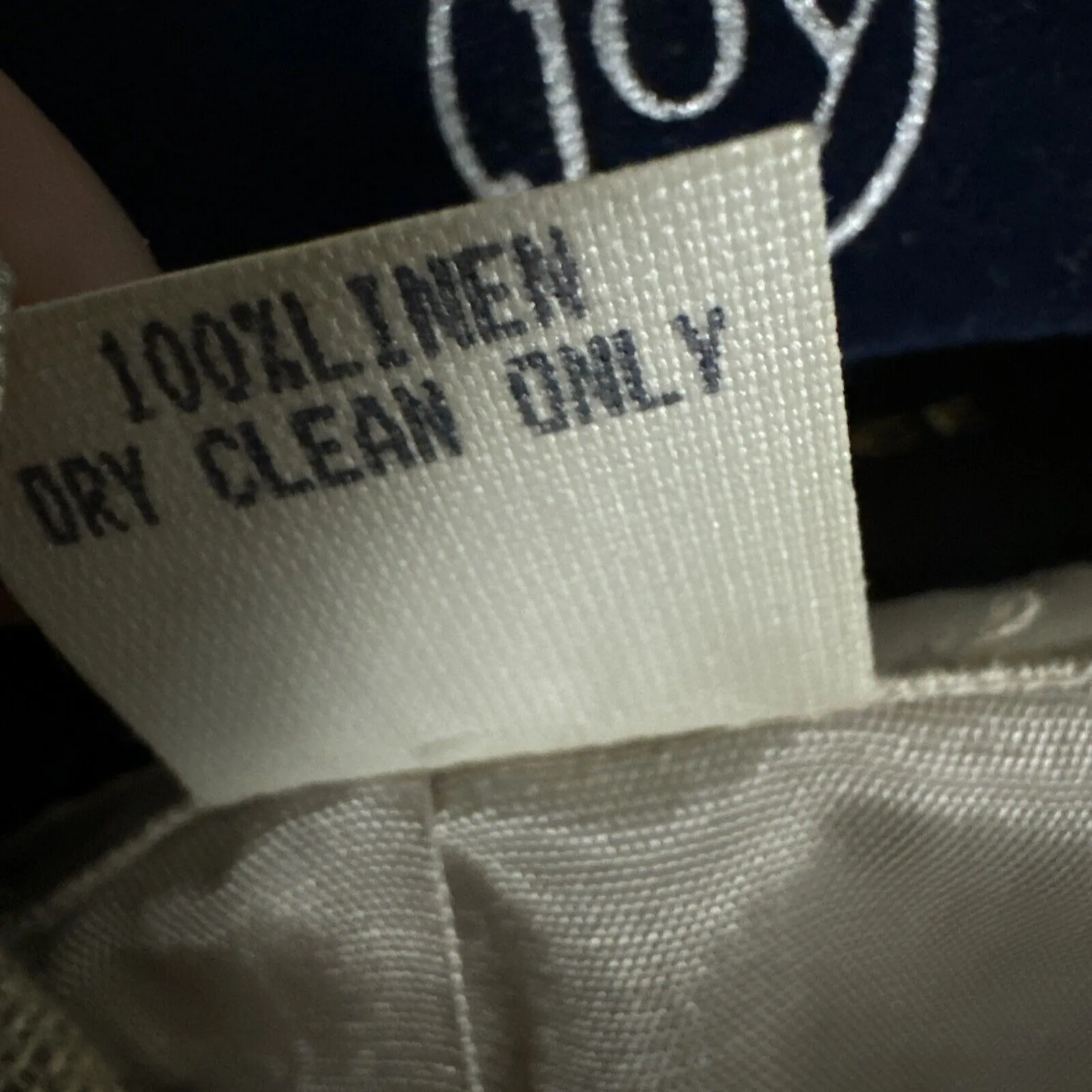 Harris Wallace Women’s Oatmeal Linen Jacket Floral Appliqué‎ Petite Size M PM Tan Size M - Image 9