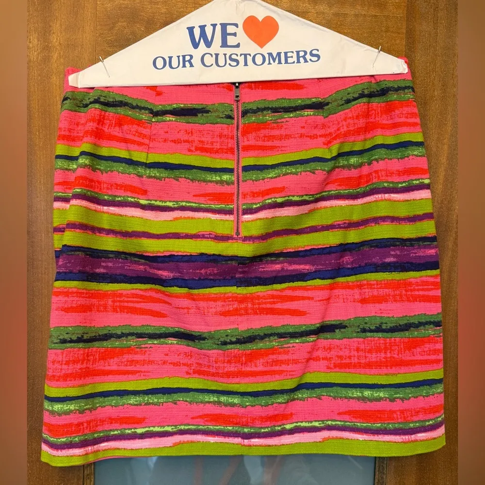 Premise Women Bright Striped Lined Cotton Blend Spring Summer Skirt Newly Drycl - Image 6