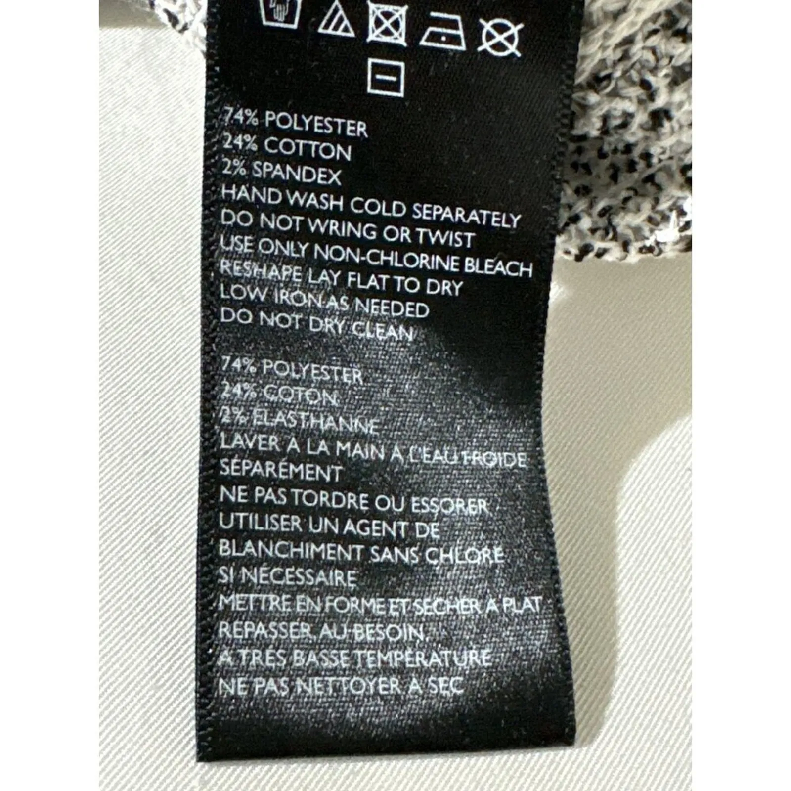 Sparkle & Fade V-Neck Striped Cardigan Zippered Sweater Grey and White XS - Image 8