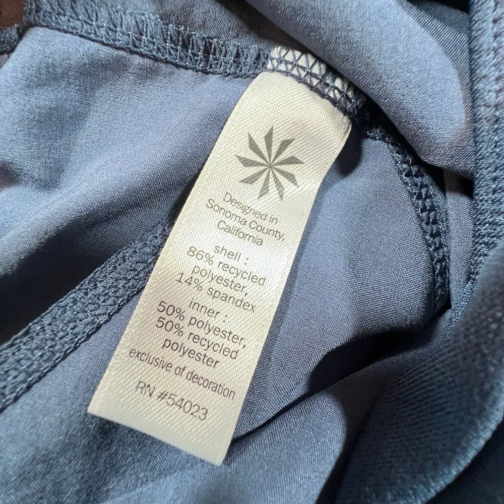 Athleta Run Shorts Blue Elastic Waist Reflective Trim Pockets Stretch Liner XL - Image 4