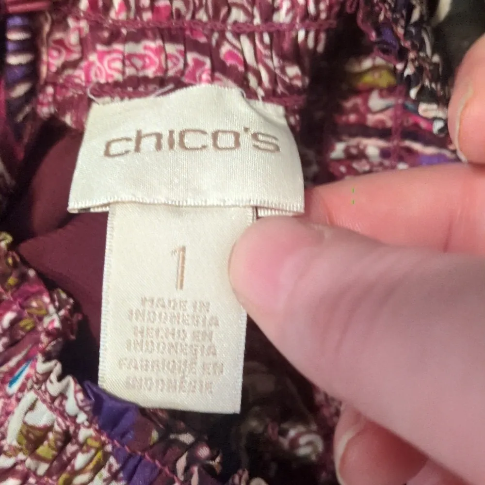 Chicos Bohemian Scrolls Mock Neck Woven Print Size 1 - Image 6