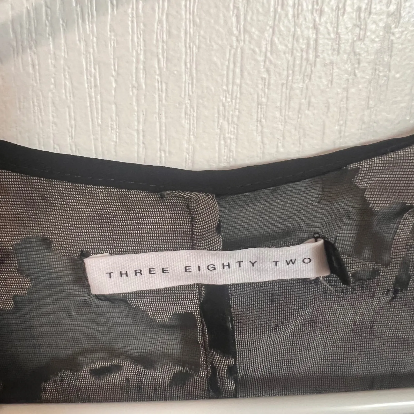 Three Eighty Two Black Floral Velvet Burnout Kimono Duster Cardigan Jacket M - Image 4