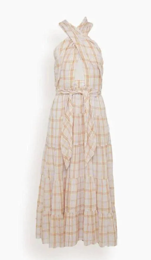 ULLA JOHNSON Noelle open back Maxi Sundress Dress In Pale Lilac/soft pink sz 8 - Image 3