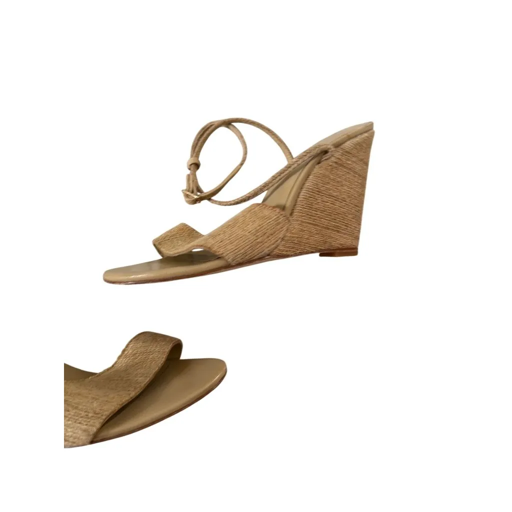 RAYE Straw Ankle Strap Wedges Sandals Size 9.5 - Image 5