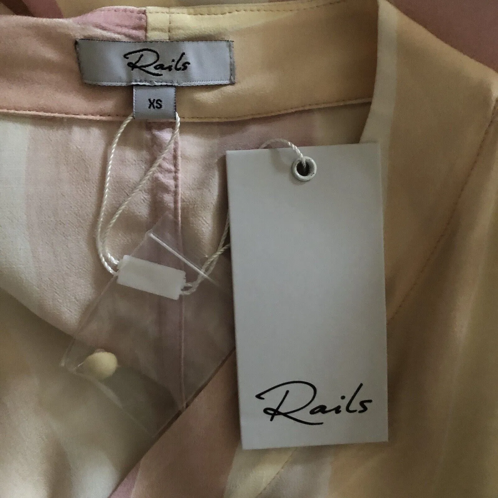 Rails NWT Women's Pacific Stripe Thea Tie Front Short Sleeve Top Size XS - Image 6