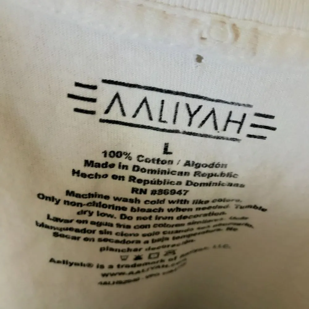Aaliyah American Singer T Shirt RNB Princess Graphic Tee 100% Cotton White Large - Image 13