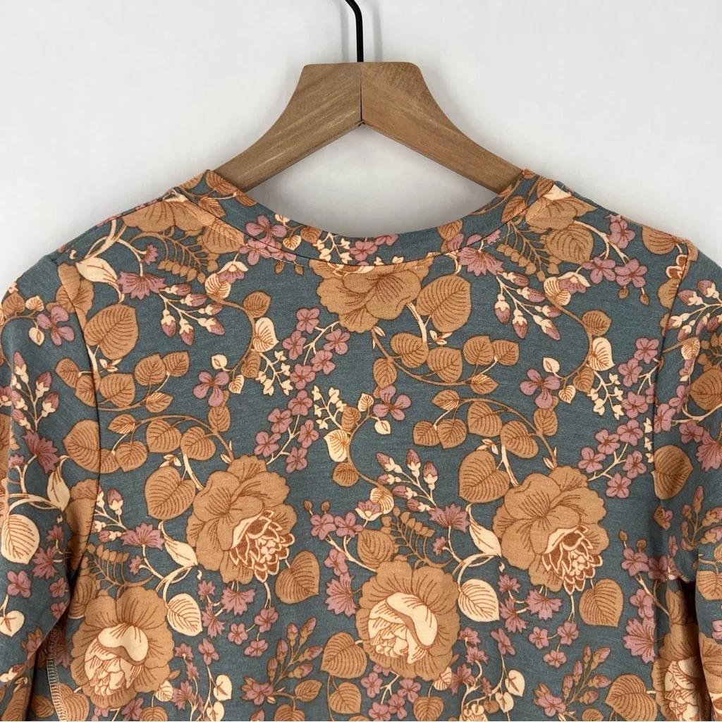 Bobeau Soft‎ Floral 3/4 Sleeve V-Neck Relaxed Fit Swing Tunic Top NWT Size S - Image 10