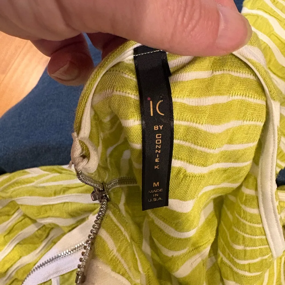 IC by Connie K maxi artsy dress sz M lime green boutique Size M - Image 3