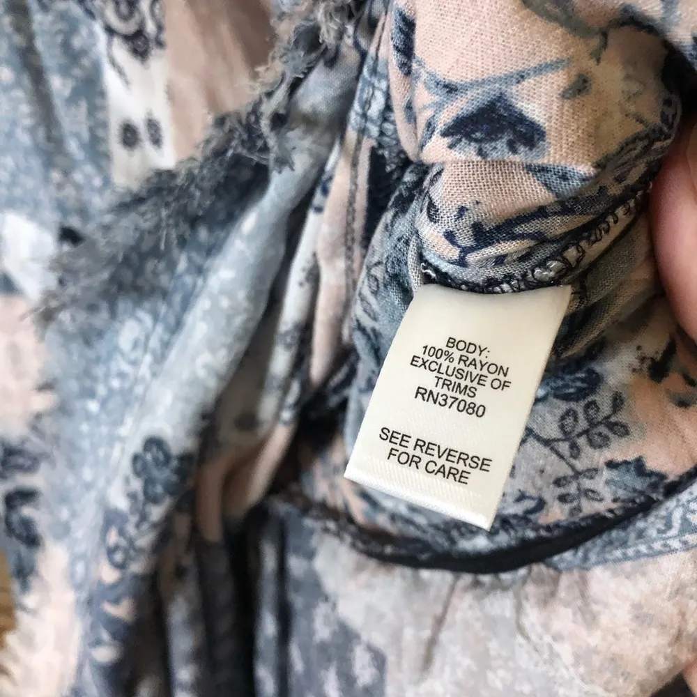 Cato‎ Quilted Patchwork Long Sleeve V Neck Dress Blue Pink Size Medium - Image 7