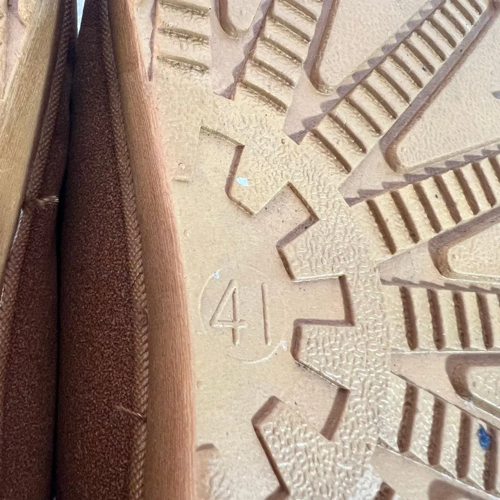 Brown Faux Suede Aztec Embroidered Faux Fur Lined Slip On Platform Clogs Size 41 - Image 7