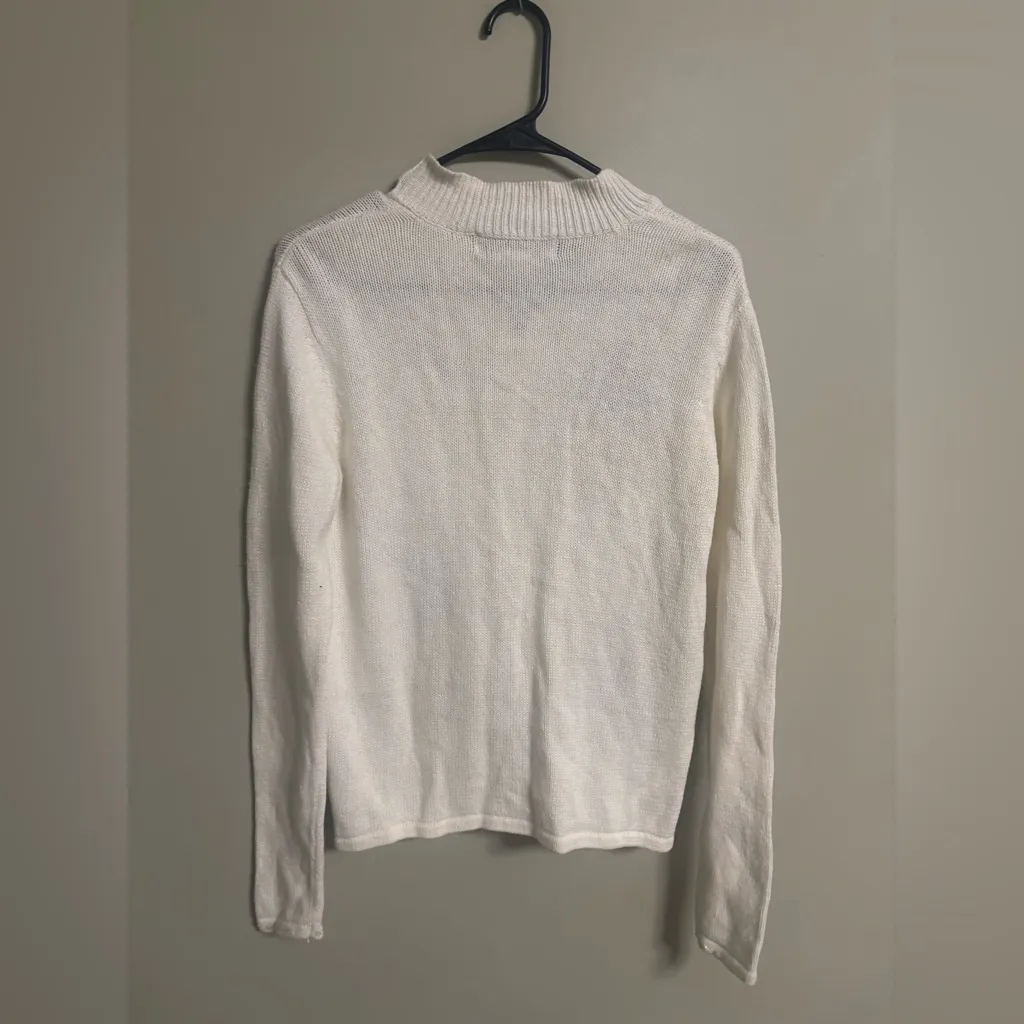 Tiara International Cardinal Holly Embellished Cardigan Sweater Size Small Zip - Image 2