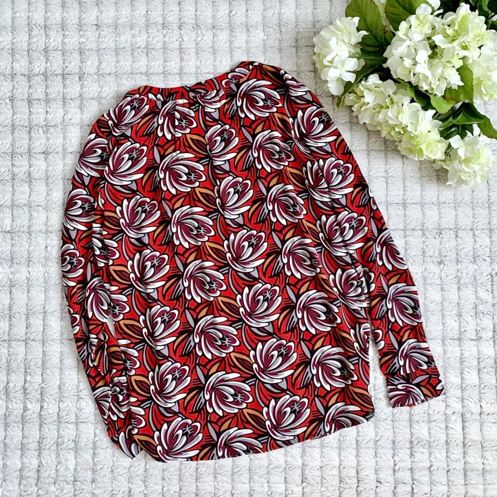 LOFT Red Floral Blouse - Image 2