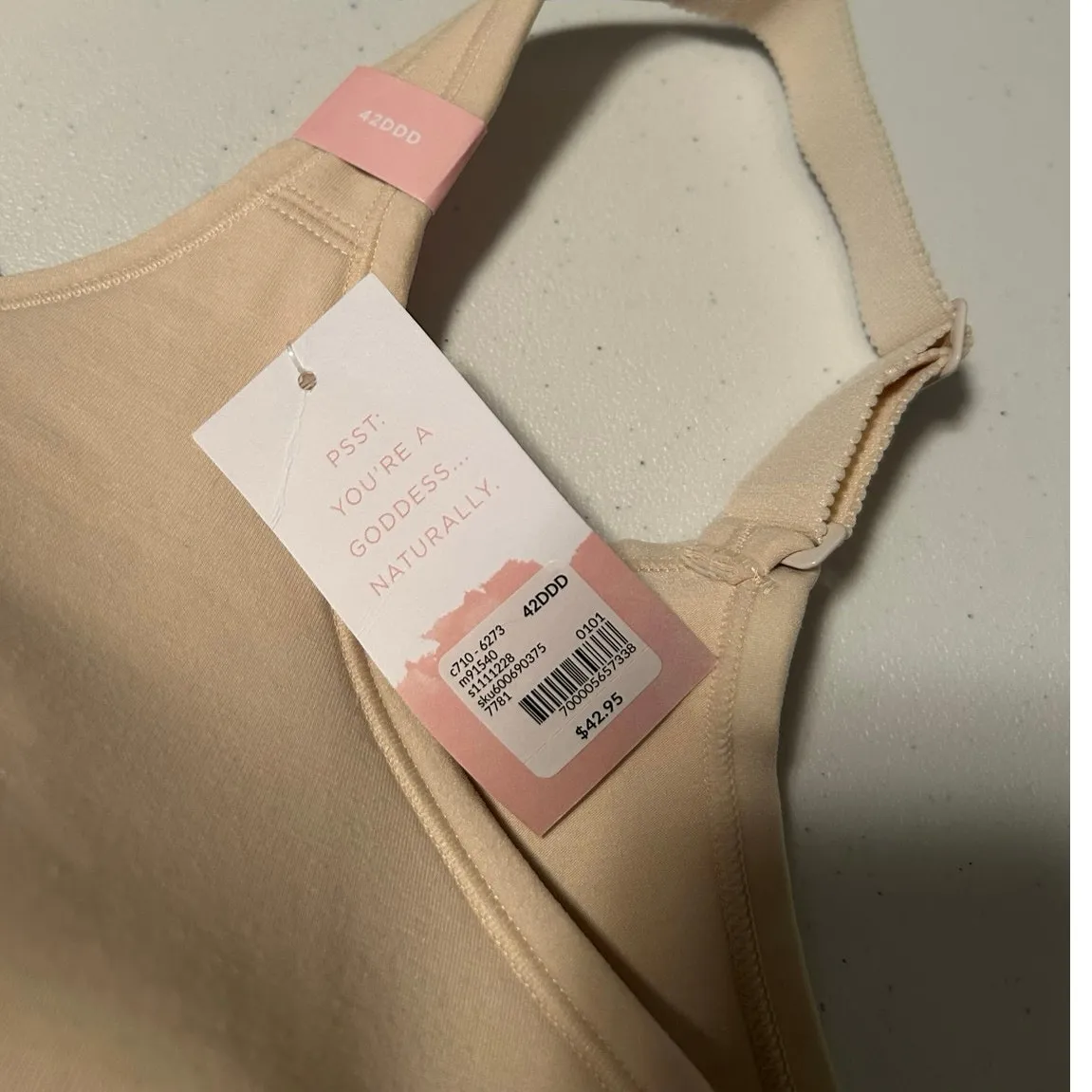 NWT Cacique Lightly Lined No Wire Beige Bra, Size 42DDD - Image 3