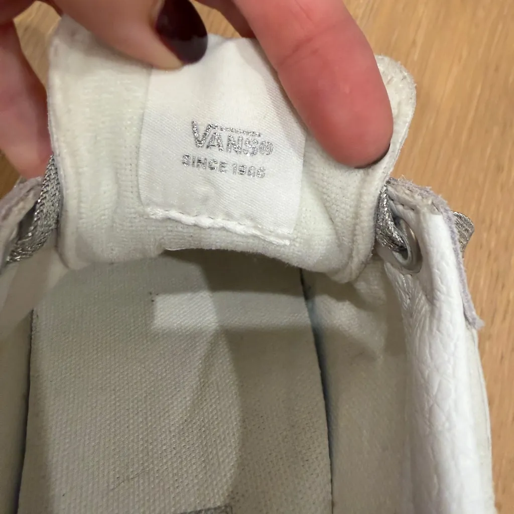 Vans Sneakers in White and Silver size 5 - Image 8