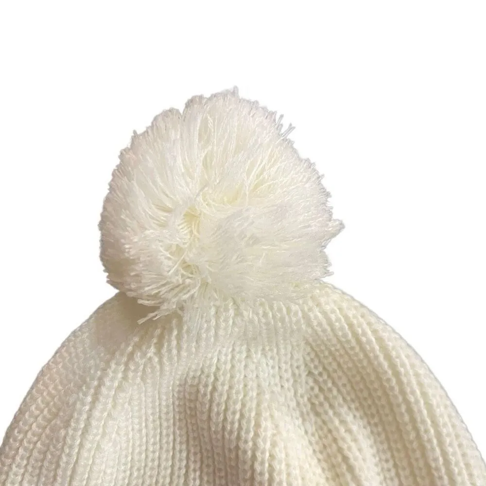 Dunkin Donuts winter hat white pink orange stripe - Image 4