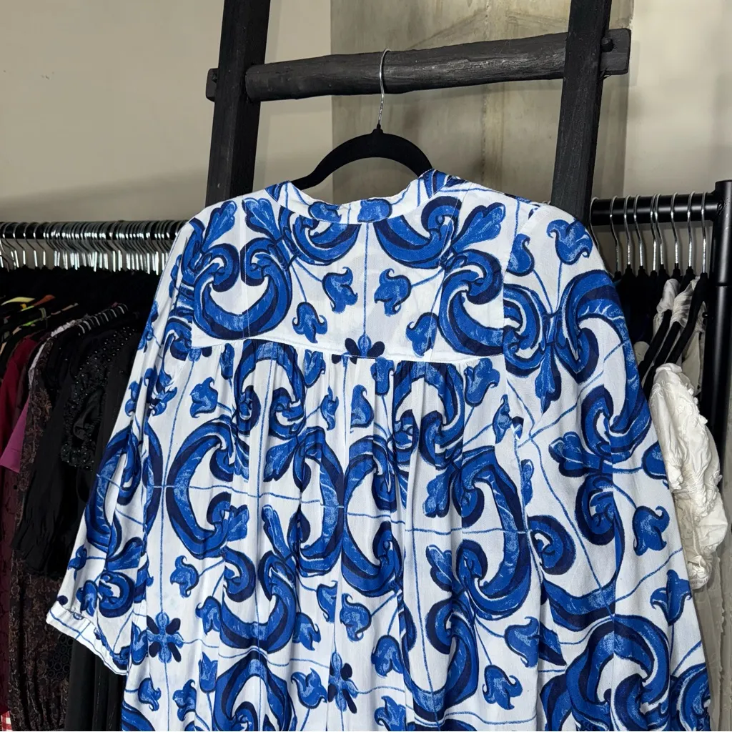 Tuckernuck Capri Blue Majolica Tile Bondi Coverup Dress - Image 12