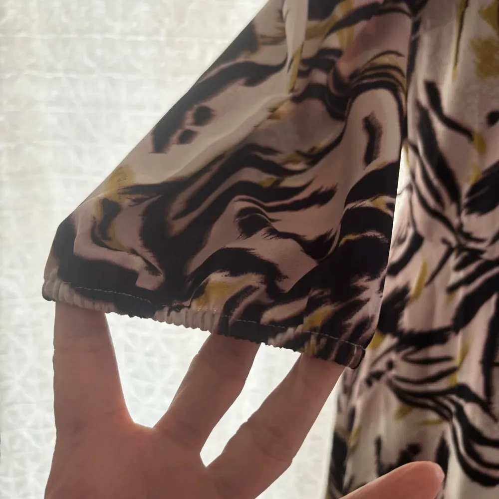 Bar III Womens Animal Print 3/4 Sleeve V Neck Maxi Wrap Dress - Image 6