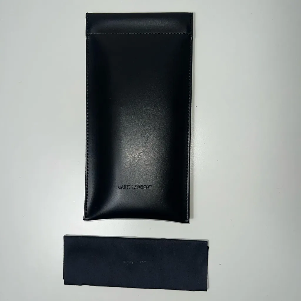 Yves Saint Laurent YSL Eye Glasses Sunglasses Soft Case and Cleaning Cloth Black - Image 5