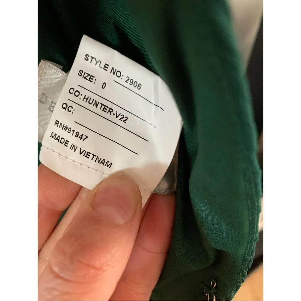 Green bridal dress made of honor size 0 by dessy collection - Image 6