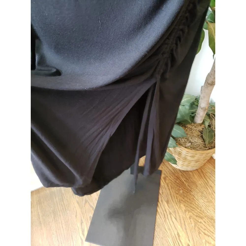 Bold Elements Long Maxi Dress Women's Large Black Solid Boat Neck Short Sleeve - Image 13