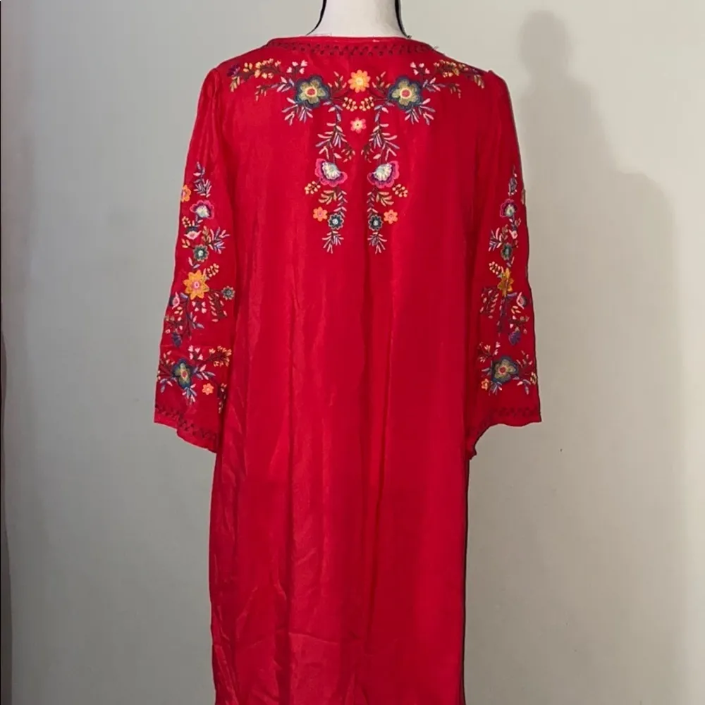 UMGEE tie front red dress floral print size small - Image 9