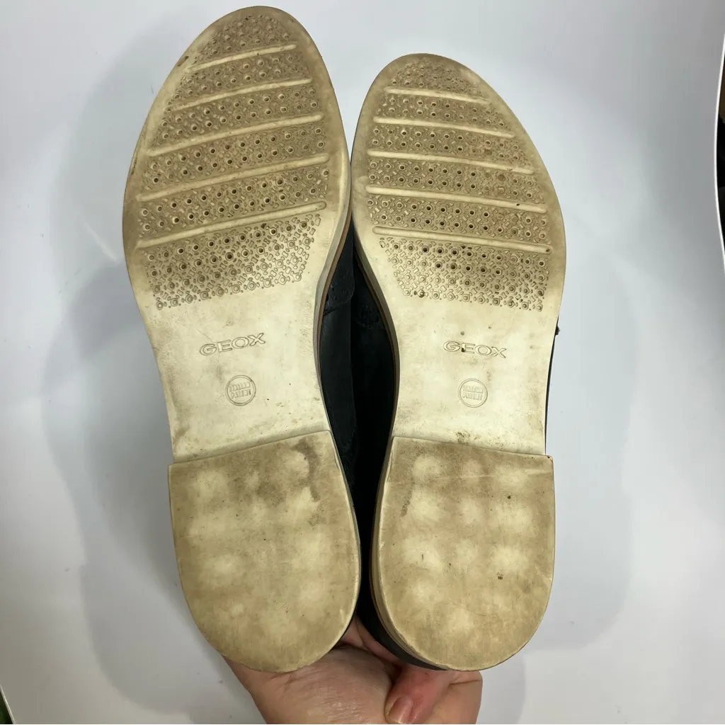 Geox‎ Respira dark navy blue oxford derby wingtip shoes women’s size 41 leather - Image 7