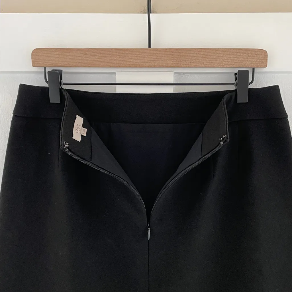 LOFT Sailor Pencil Skirt Gold Tone Buttons Nautical Professional in Black Size 8 - Image 7