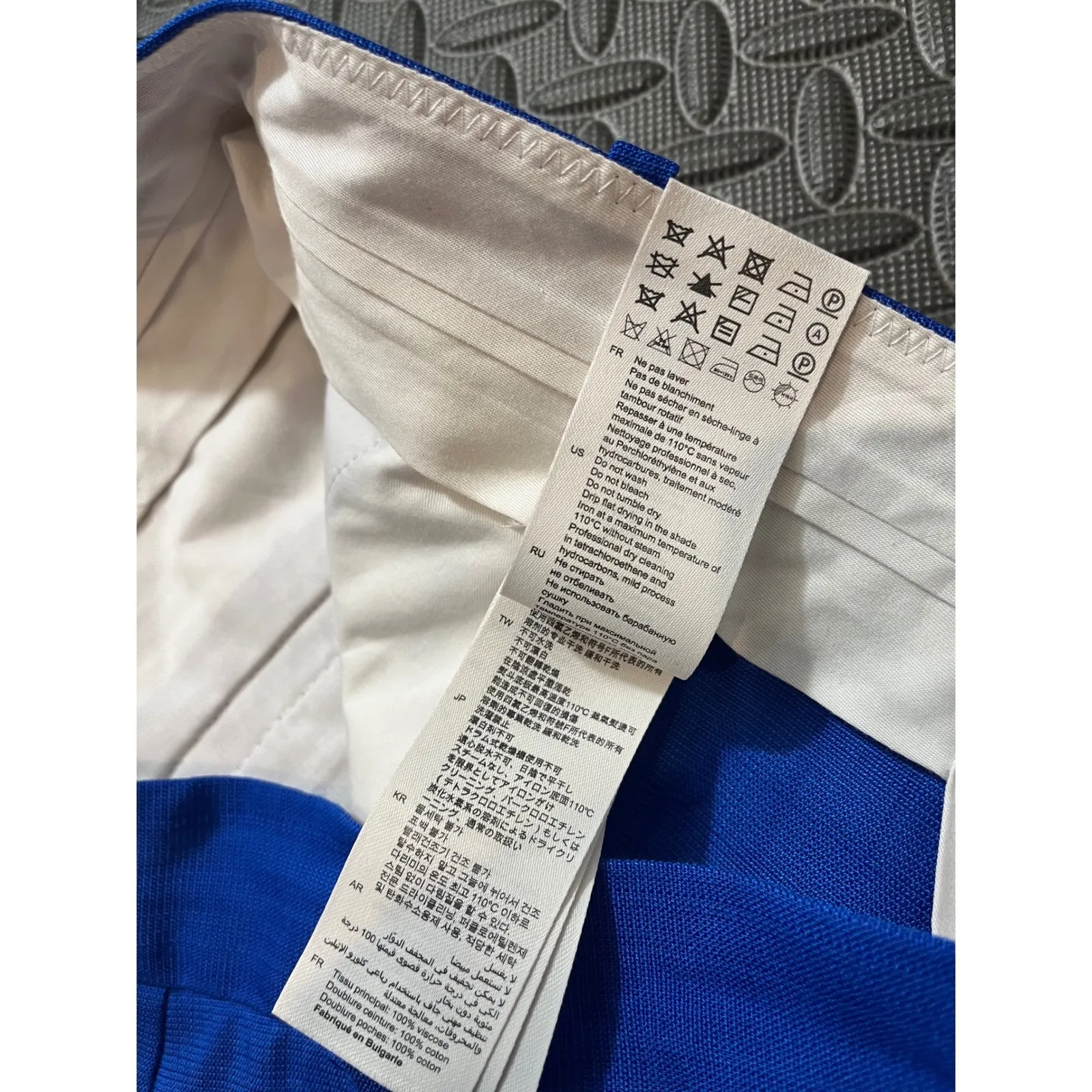 Sandro Straight Leg Trousers Electric Blue Mix It Viscose Womens 42 US Size 10 - Image 4