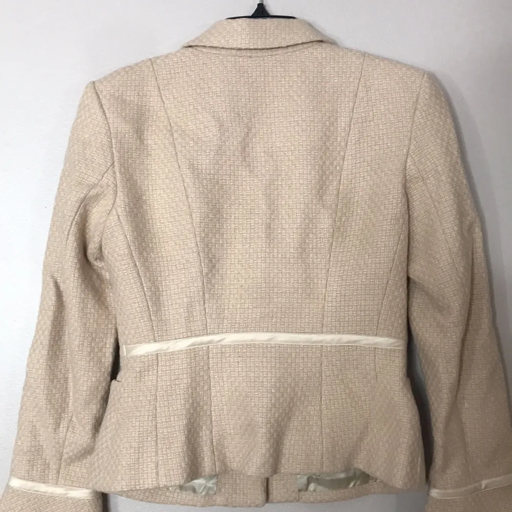 Vintage cache wool blend button up tweed style blazer size 4 - Image 10