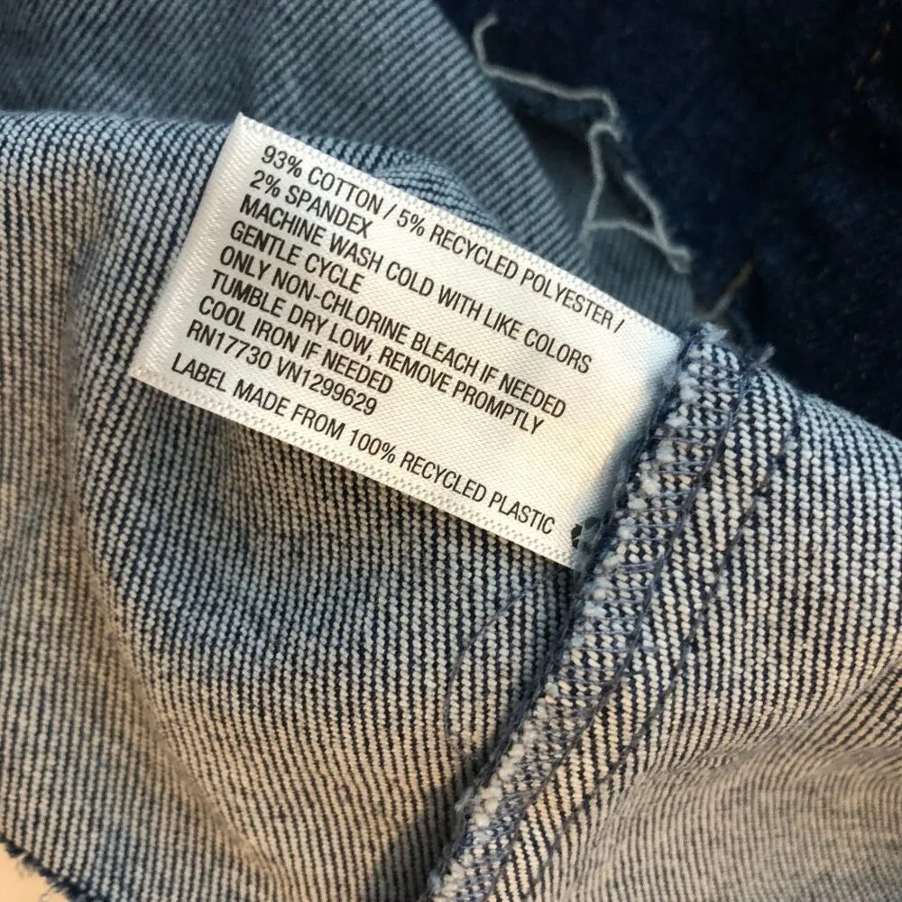 Ava & Viv Denim Jacket Button Up Cropped Cut Off Size 4X - Image 6