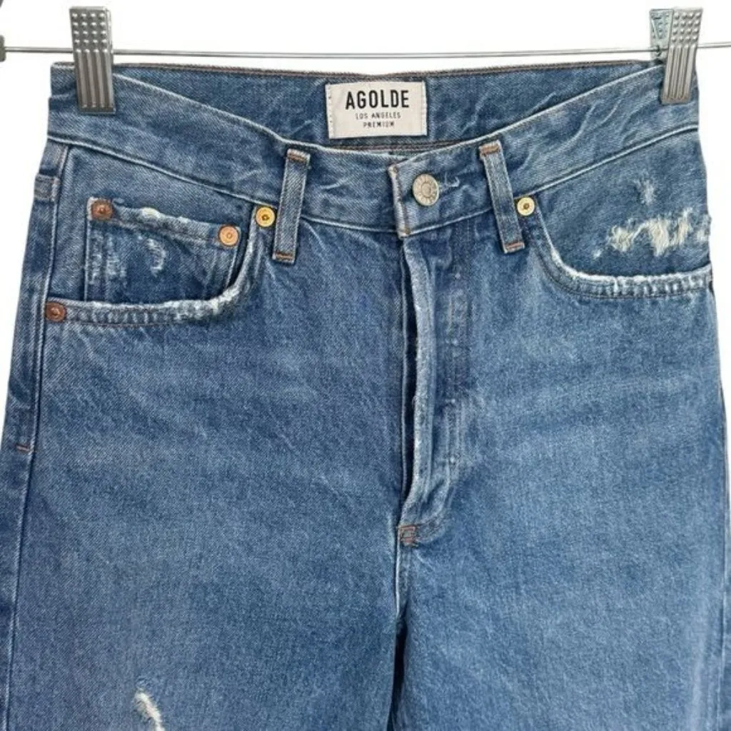 Agolde Jamie Feel Good Relaxed High Rise Crop Jeans Capsule Comfort Coastal 25 - Image 3