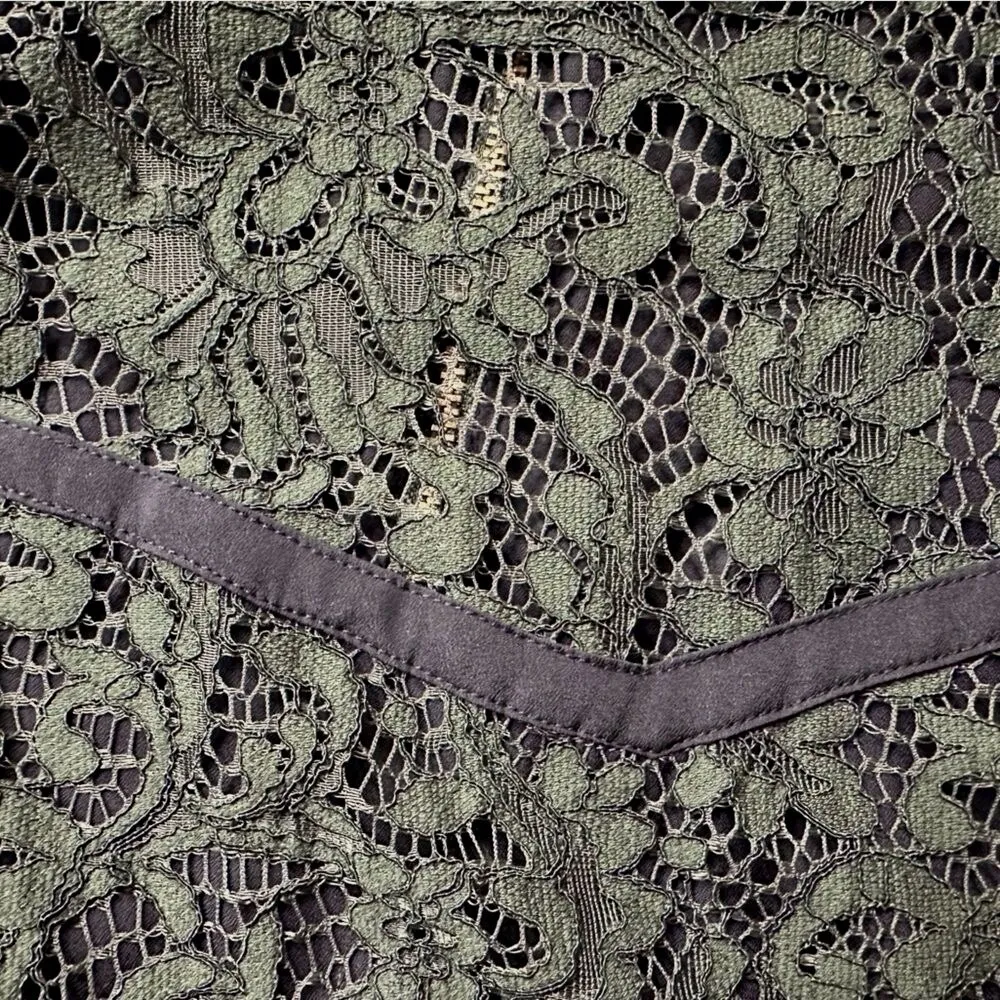 Michael Kors Green Lace Fit & Flare Cocktail Office Holiday Date Dress Size L‎ - Image 6