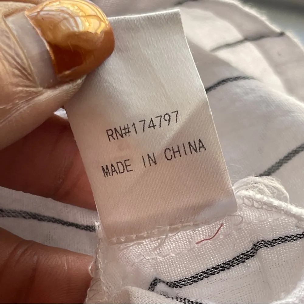 GRADE & GATHER | Striped Bell Sleeve Cropped Top Sz S - Image 9