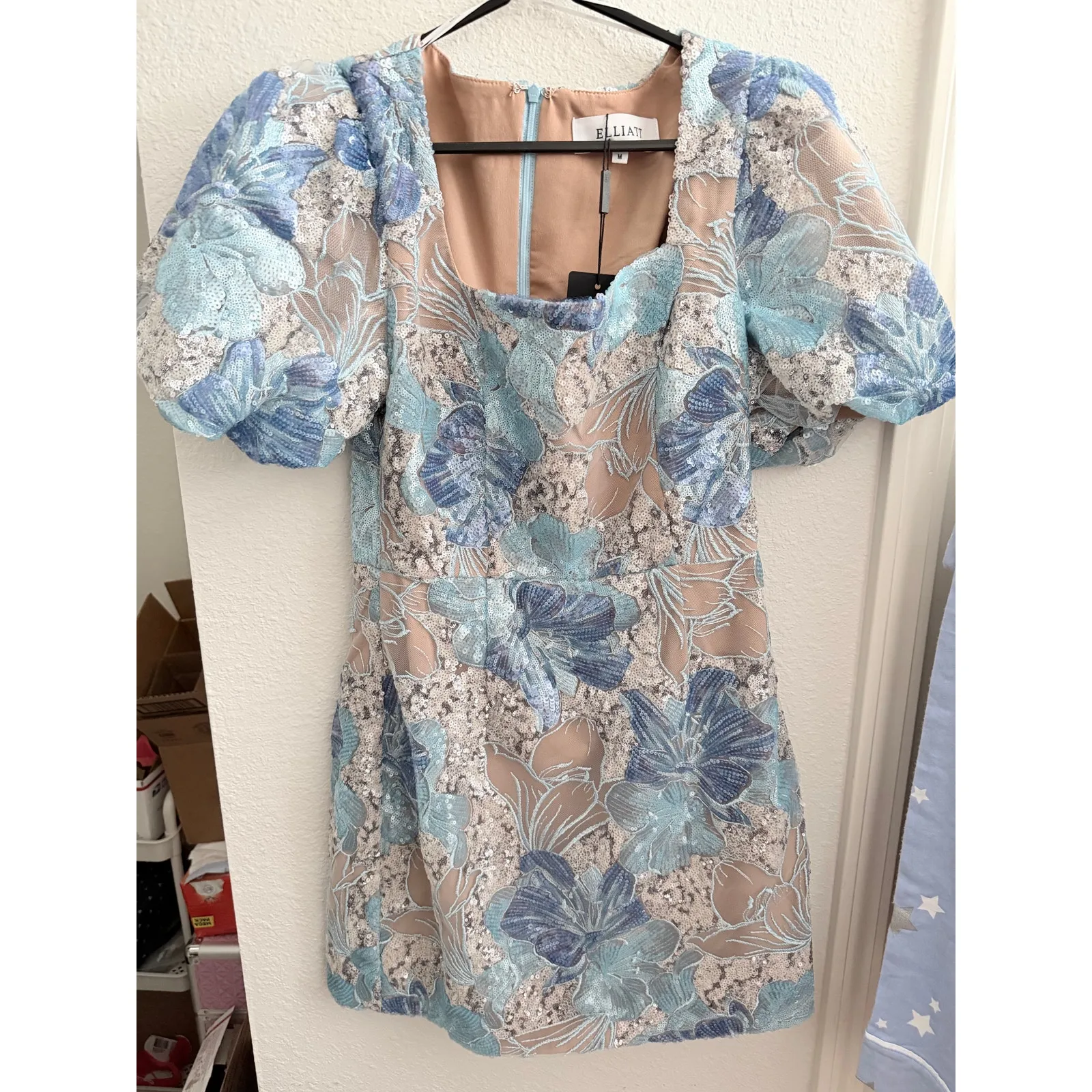 Elliatt Leoni Sequined Puff Sleeve Mini Dress - Image 8