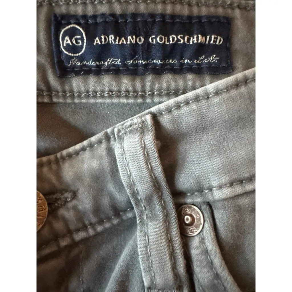 Adriano Goldschmied AG Pants The Edie 27R Gray Skinny Straight Mid Rise Moleskin - Image 4