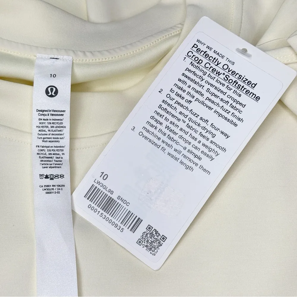 Lululemon Perfectly Oversized Crop Crew Softstreme Sweatshirt Sundance 10 NWT - Image 10