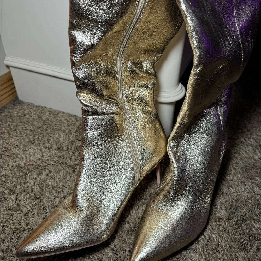 JustFab Metallic Boots - Image 5