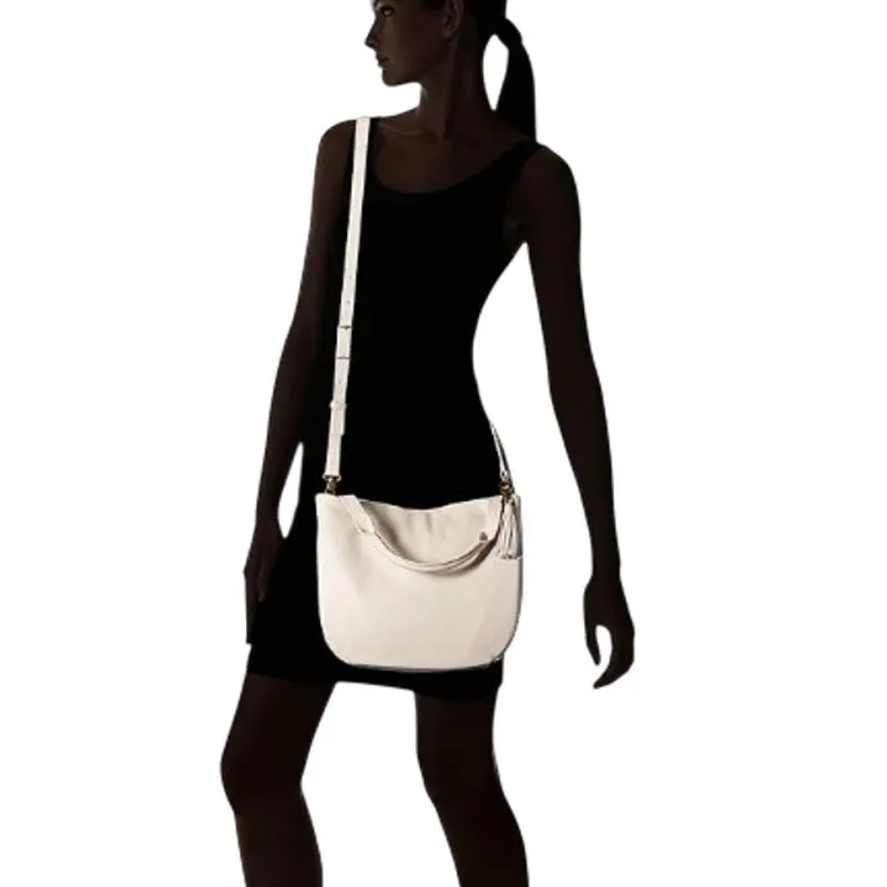 THE SAK Collective Pebbled Leather Hobo Crossbody Handbag Cream Everyday Work - Image 11