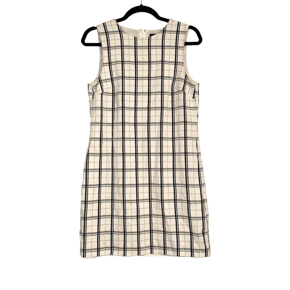 Theory Adraya Plaid Virgin Wool Sleeveless Shift Mini Dress 6 - Image 2