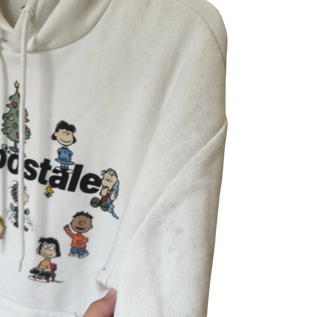 Peanuts Aeropostale Christmas Holiday Hoodie White Snoopy Charlie Brown Small‎ - Image 9