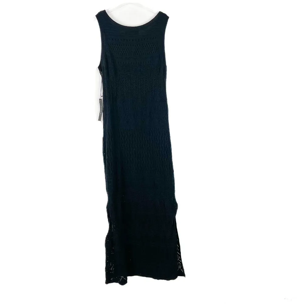 NWT Tahari Sleeveless Crochet Side Slit Bodycon Midi Dress Black Size Medium M - Image 10