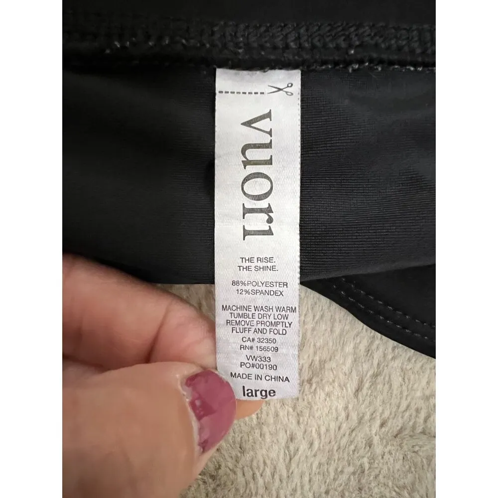 Vuori Womens Large Running Shorts With Black Waistband & Blue Marble Print - Image 7