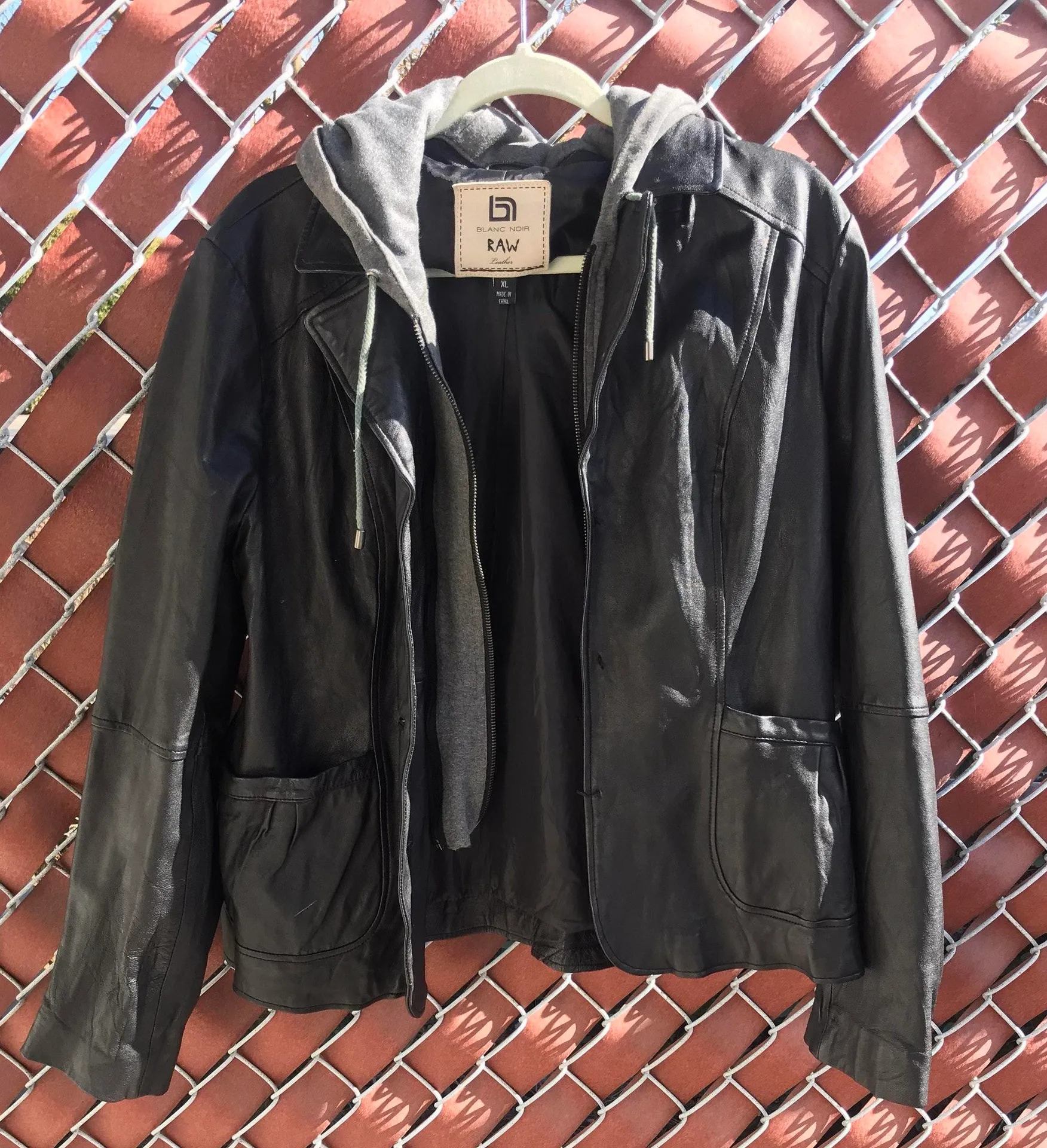 BNCI by Blanc Noir Leather Jacket With Hood - Image 2