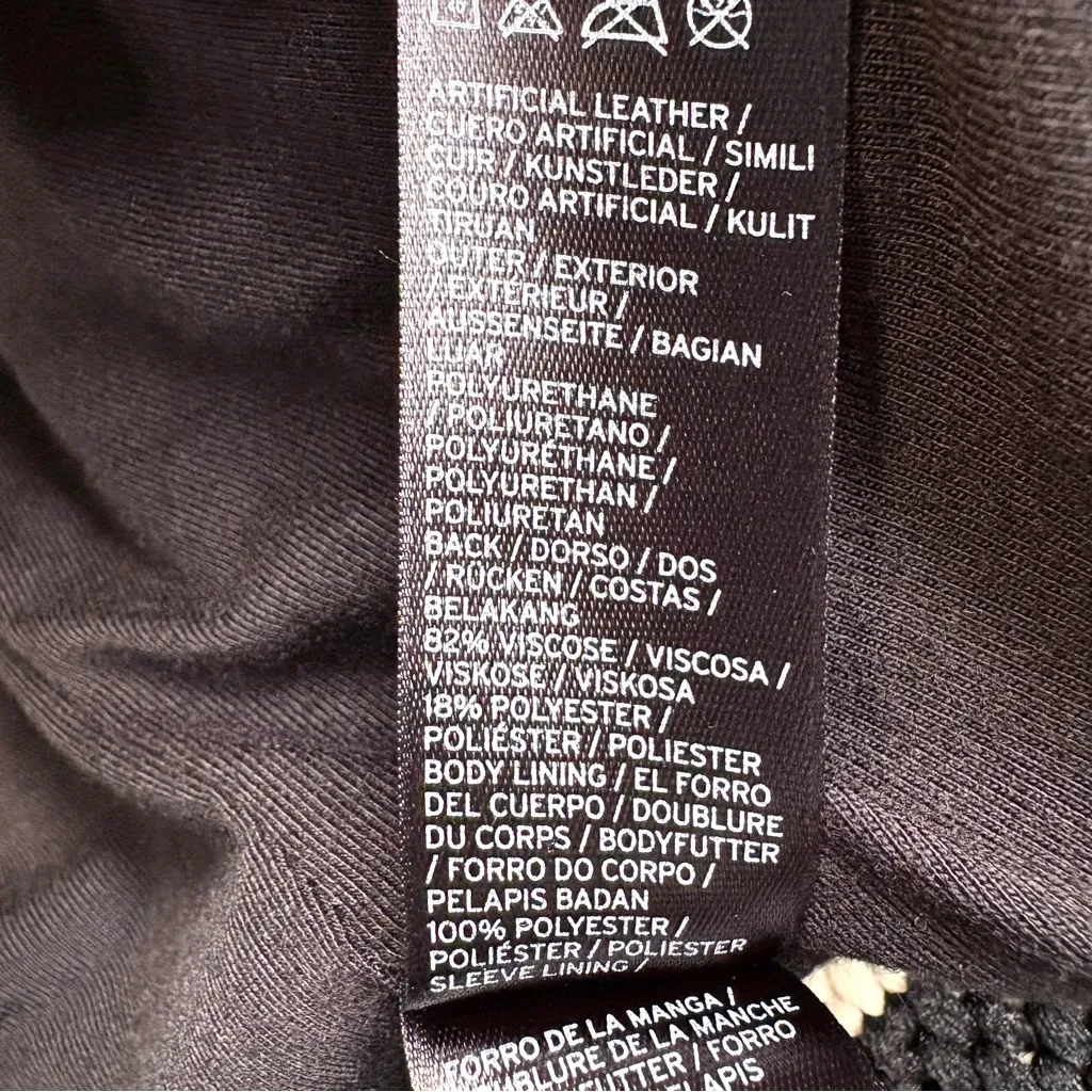 Topshop Nelly Vegan Leather Moto Biker Jacket in Black Size 4 - Image 12