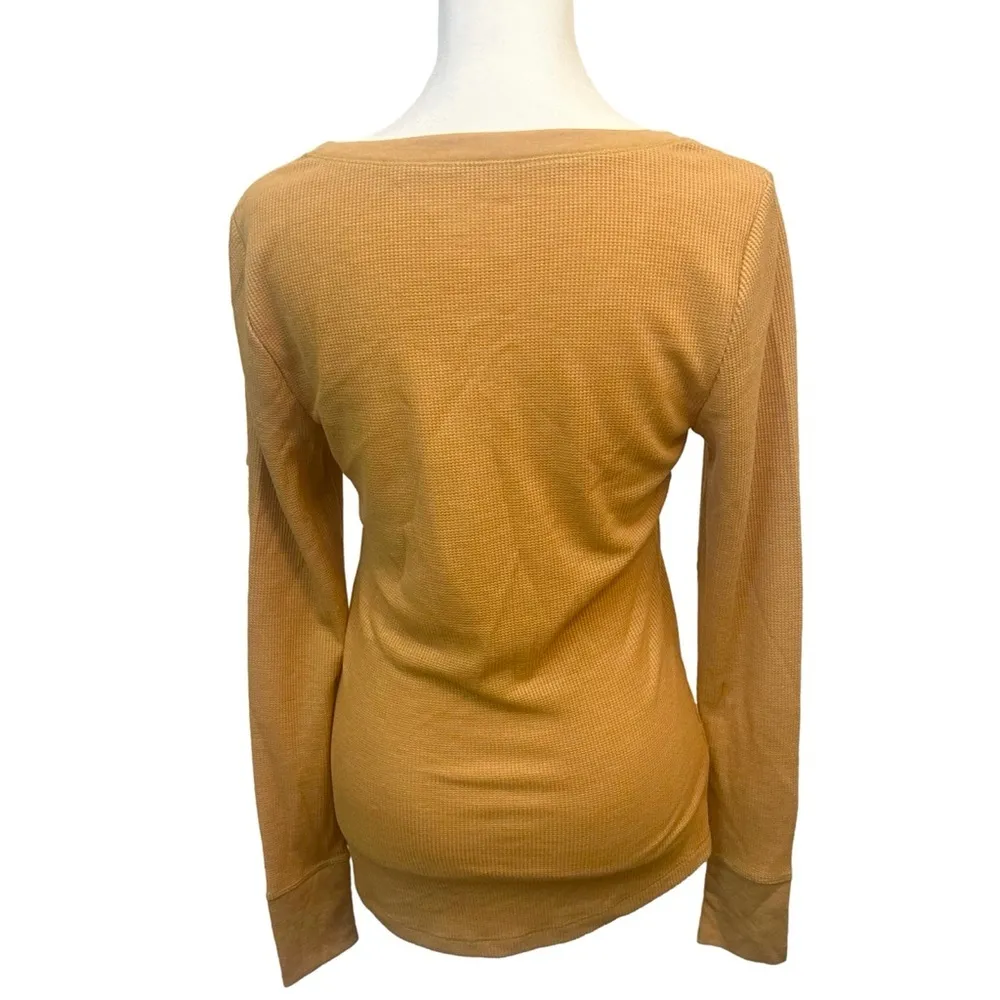 Vntg 90s Y2K Henley Elena Gilbert Bella Swan Vamp Fairy Grunge Boho Granola Girl Yellow Size M - Image 2