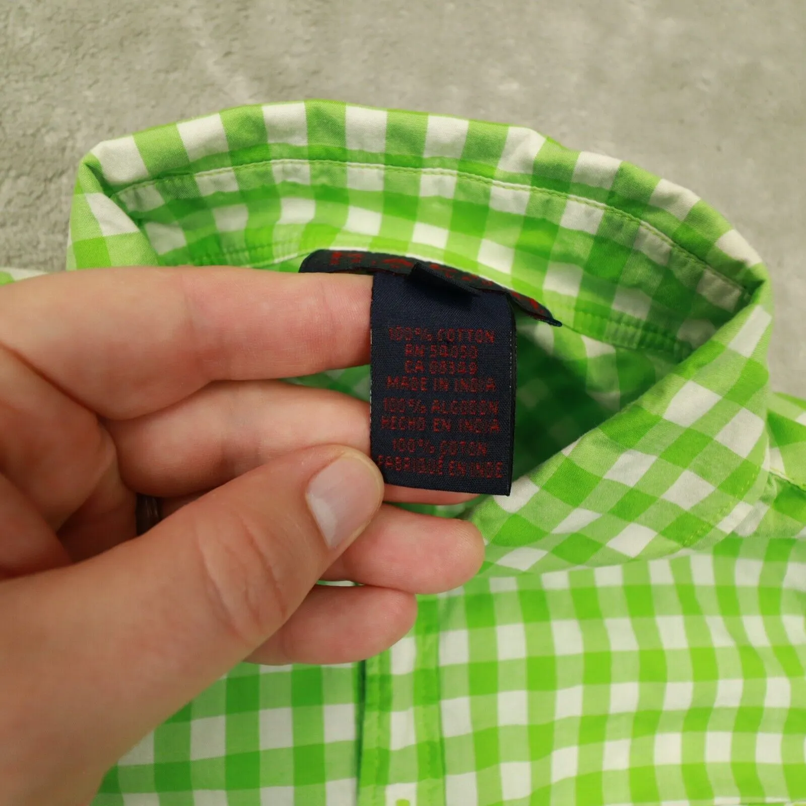 Ralph by Ralph Lauren Vintage Green White Gingham Check‎ Button Up Shirt size XS - Image 8