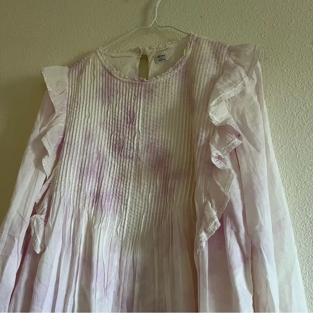 Aritzia Wilfred la boheme Elia Ruffled Tie Dye Prairie Mini Dress Size Medium - Image 10